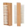 Wooden Handle Double Sided Nail Brush Nylon Bristles Cuticle Cleaning Brush  Manicure Pedicure Care