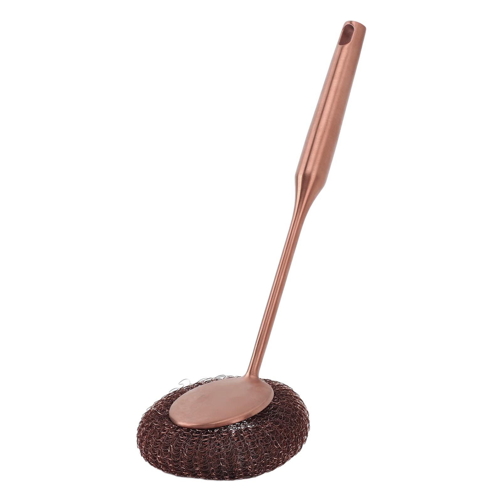 Konnwei Gold Long Handle Steel Wool Scrubber Deep Clean Rustproof Stainless Steel Dish Scrubber Brush For Pots Pans Grills Rose
