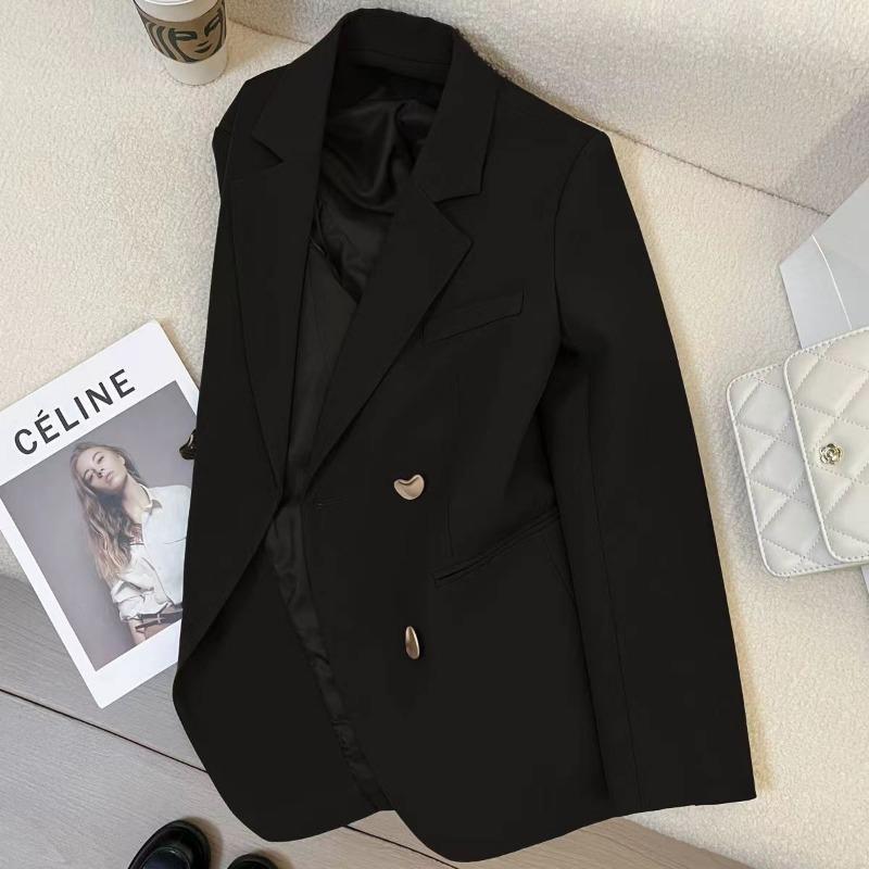 Women S Loose Fit Casual Brown Blazer For Spring Autumn Slimming Elegant Small Size