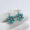 Natural Turquoise Dainty Earrings, Dangle Earrings, 925 Sterling Silver Earrings, Cluster Earring, Gemstone Earring, Birthday Earrings