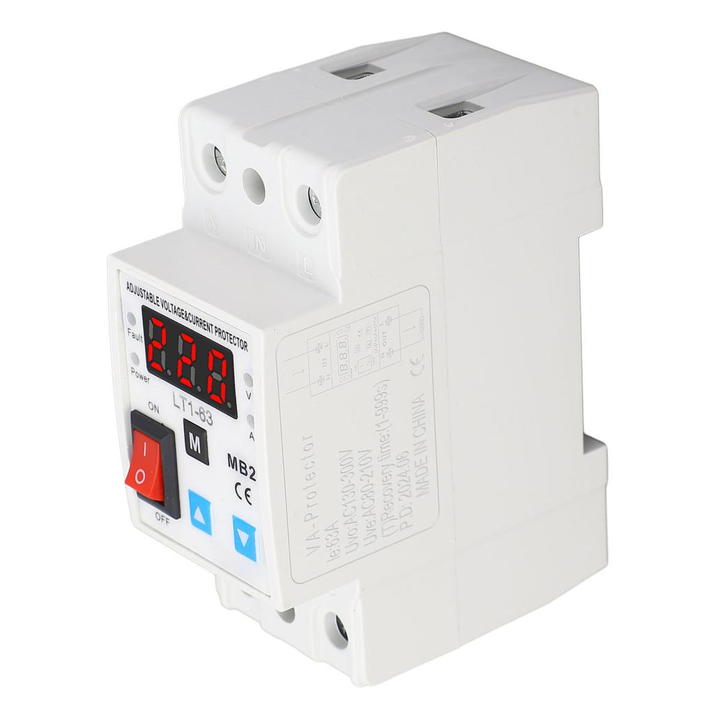 220V 63A Self Recovery Voltage Protector PA66 Housing Silver Conductor Voltage Protective Device