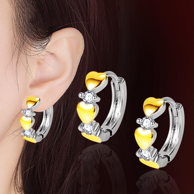 Temperament, Personality, Peach Heart Ear Buckle, Heart-shaped Earrings
