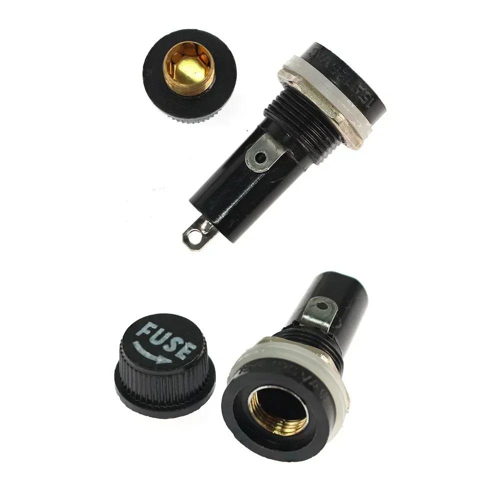 5PCS 5x20MM 6x30MM Glass Fuse Holders 5*20 6*30 Insurance Tube Socket Fuse Holder for insurance Panel Mount Fuse Holder