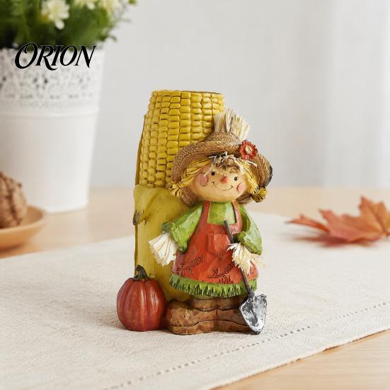 Festive Tabletop Ornament Set Autumn Harvest Figurine Ornament, Decorative Resin Statue, Turkey/Scarecrow/Pumpkin Vintage Festival Displays