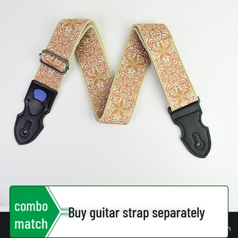 Premium Embroidered Guitar Strap - Thick, Long, and Adjustable for Acoustic and Electric Guitars