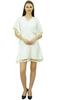 Bimba Women's V Neck Tassel Kaftan Short Rayon Caftan Designer Beachwear Coverup