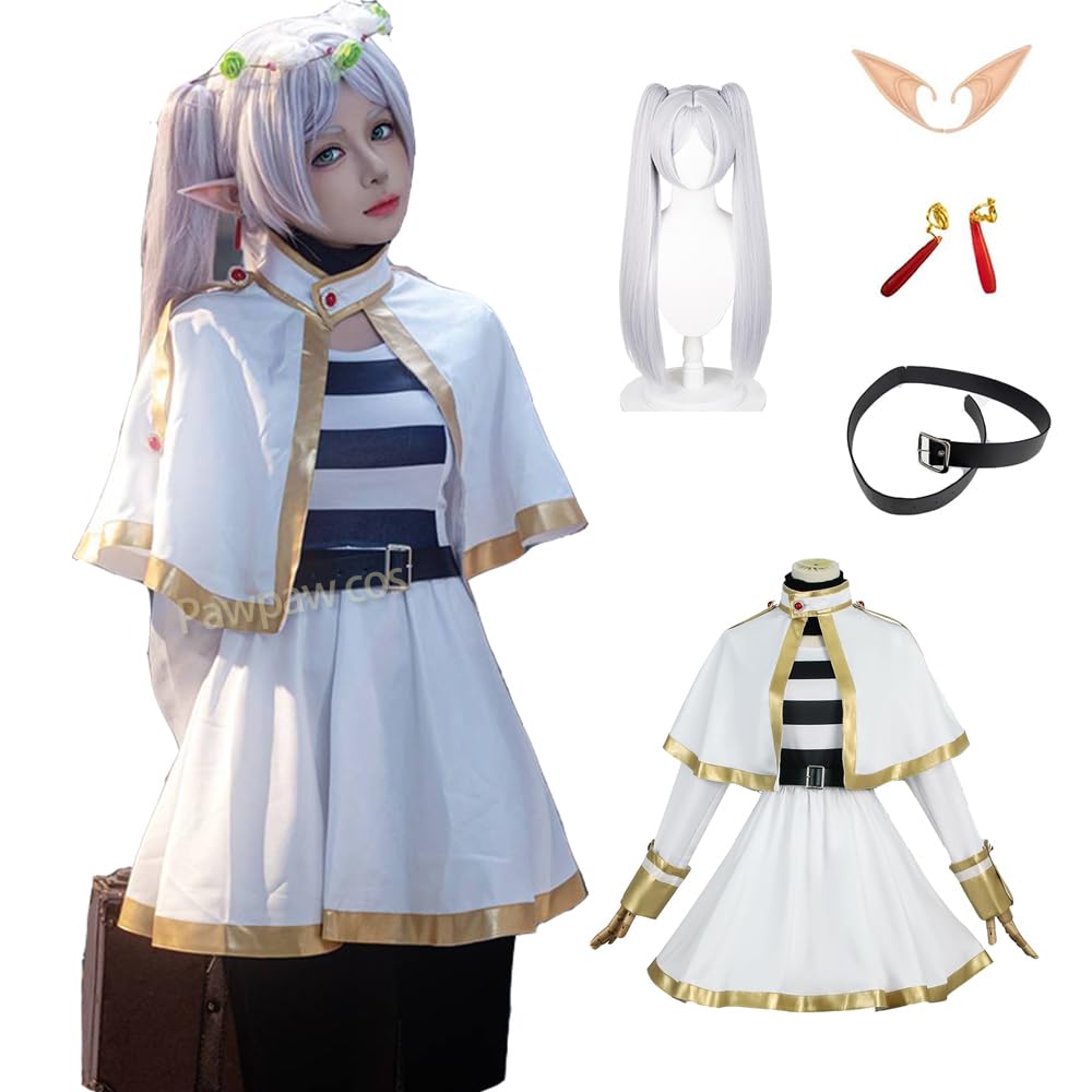 

Костюм для косплея Фрилен, парик, набор, костюм для маскировки на Хэллоуин, костюм для школьного фестиваля, костюм для сцены на день рождения [Pawpaw] (Фрилен [с париком], S) [Использовал]