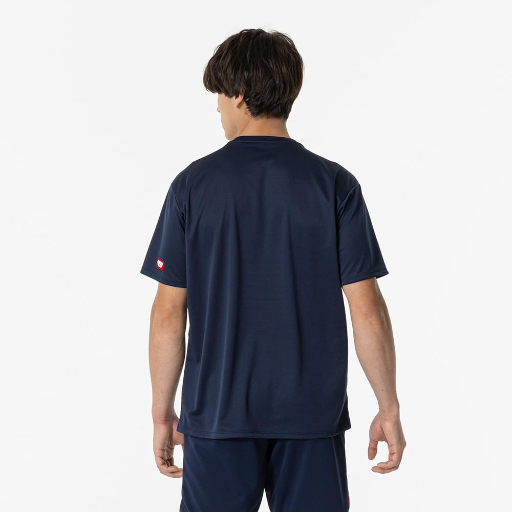 Mizuno Table Tennis Game Short JTTA Size XL Shirt, Sleeve, Certified, Moisture-Wicking, Quick-Drying, Unisex, Navy, 82JAB111,
