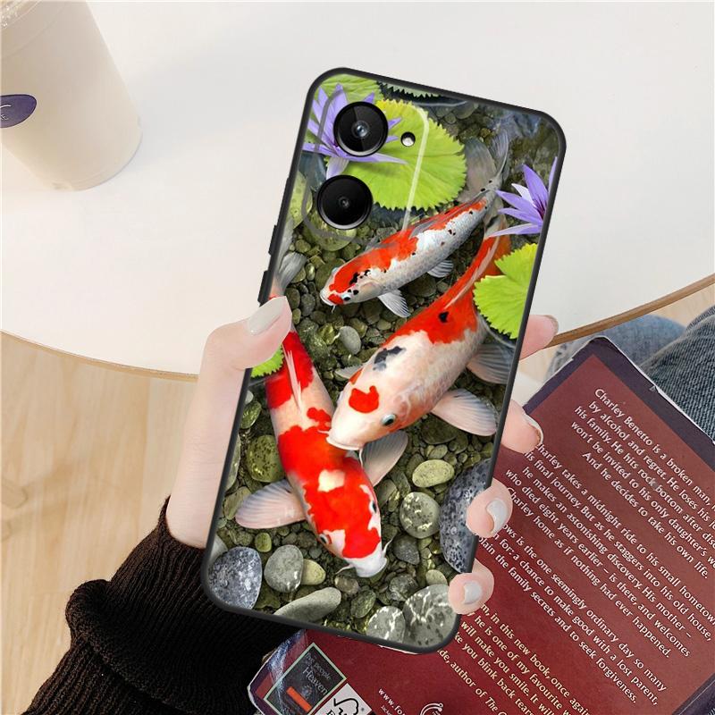 Koi Fish Carp Case For Realme C55 C75 C67 C61 C53 C51 C21Y C25S 10 11 12 13 14 Pro Plus GT 6T 6 5 GT7 Pro