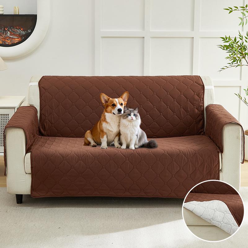 

Quilted Sofa Cover Couch Cover Furniture Protector Washable Sofa Slipcover With Non Slip And Elastic Straps Pet Friendly 1Pc Small
