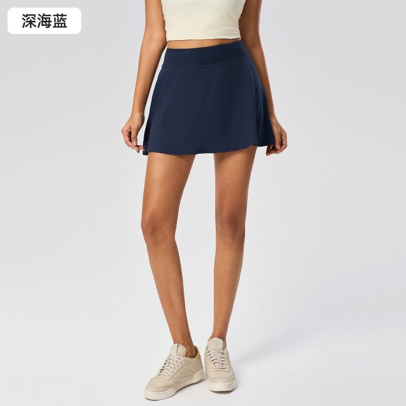 Summer fake two-piece sports short skirt women cover hips and show thinness with lining tennis skirt ice-feeling quick-drying yoga skirt D