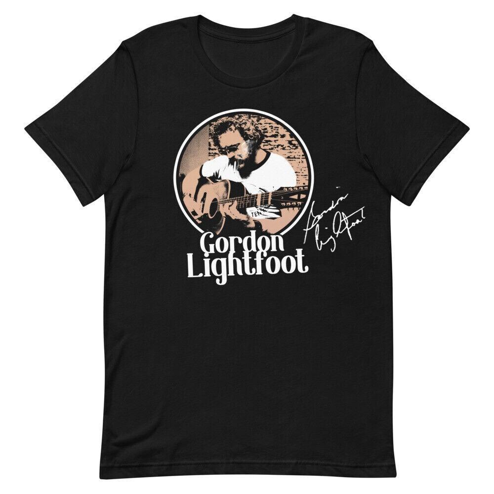 Vtg Gordon Lightfoot Live In Concert Cotton Black Unisex Full Size Shirt BL077