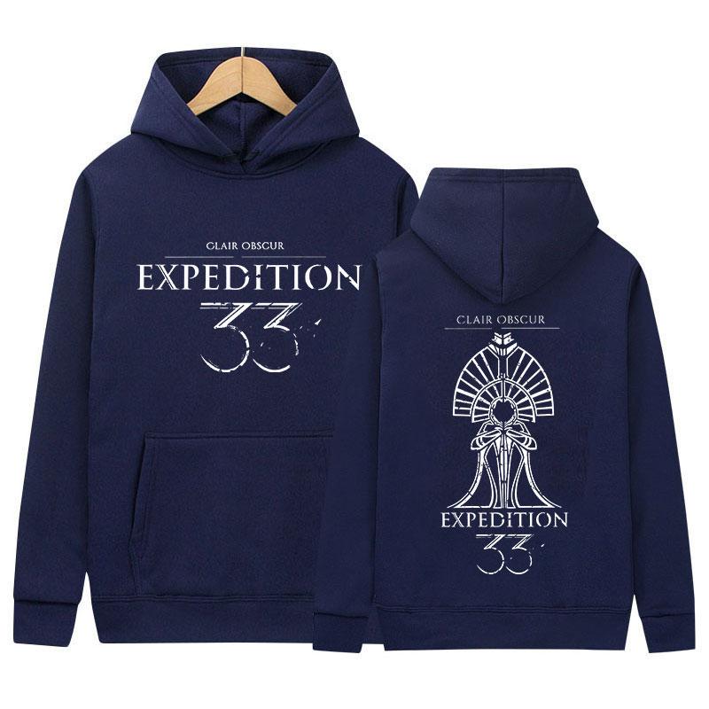 Clair Obscur 33 Bluza z kapturem z okładką graficzną Odzież unisex Gotycka bluza z długim rękawem Bluza typu pulower o retro estetyce