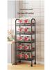 Multi-layer Movable Kitchen and Bathroom Storage Trolley and Vegetable Basket
