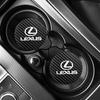 For Lexus F SPORT ES RX NX LS UX LM LX GX LC RZ IS CT GS RC HS SC 2Pcs Car Carbon Leather Water Cup Pad Anti-noise Coaster Mat