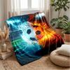 Fiery Football with Lightning Theme blanket Lightweight Warm Flannel Blanket Decorative Throw Blanket for Home Decoration