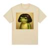 Vintage 90s Casual Oversized T-shirt Funny Frog Face with Bob Haircut Meme T Shirt Unisex Women Fashion Humor Short Sleeve T-shirts