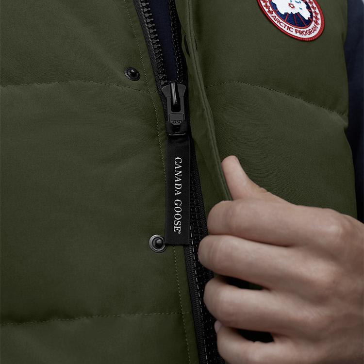 Canada Goose Garson Series Waterproof Warm Logo Single-Breasted Zipper Stand Collar Solid Color Down Vest Unisex Vests Military-Green 4151M-49