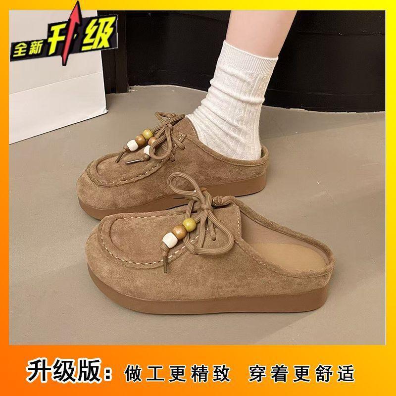 

Internet celebrity soft-soled Birkenstocks women s 2025 spring and summer new thick-soled retro versatile casual women s bag head half slippers 40
