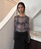 Daiaegeuneol Check See Through Top (Charcoal)
