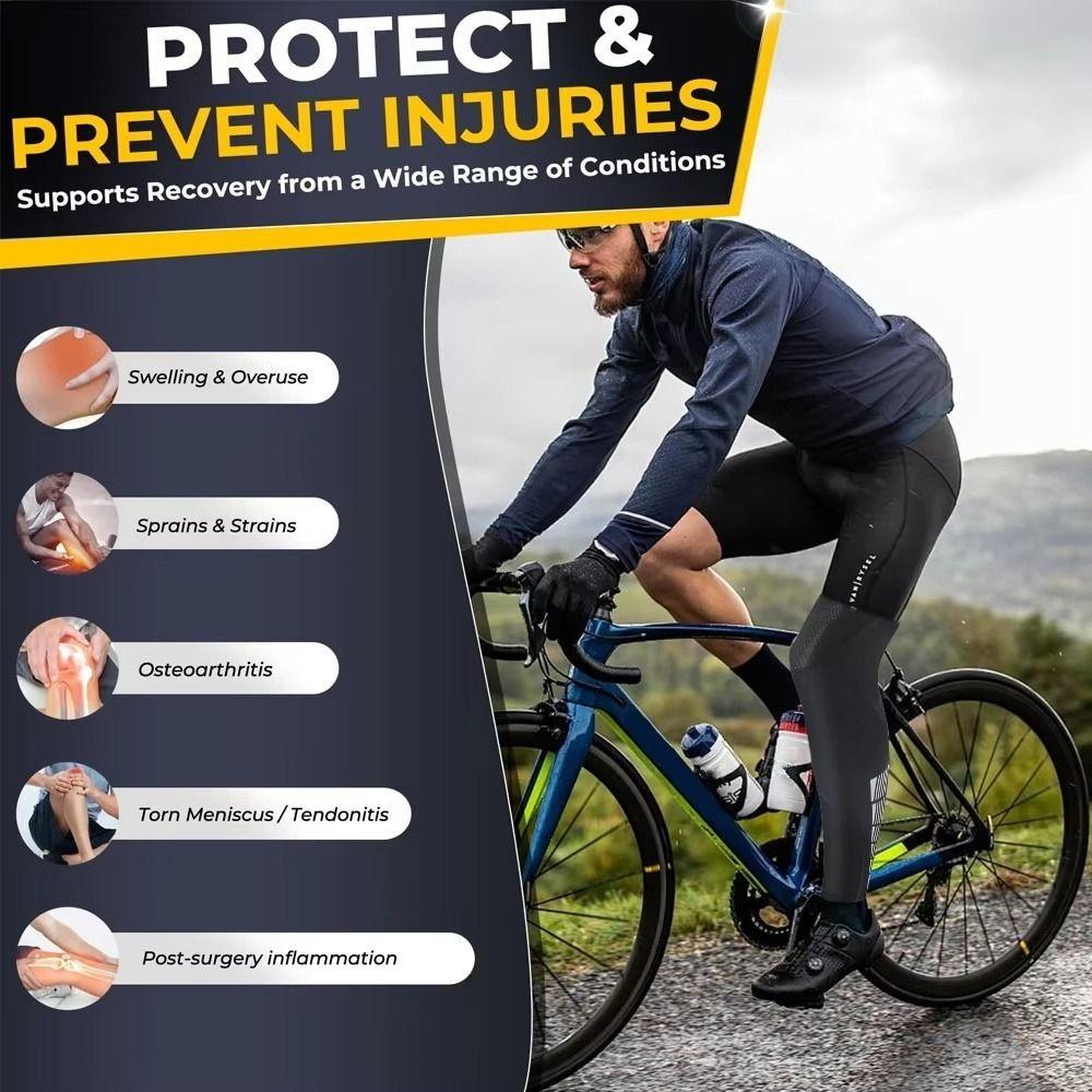 Reflective Strip Compression Leg Sleeves Anti-slip Sports Leg Sleeves Long Knee Sleeve  Swelling