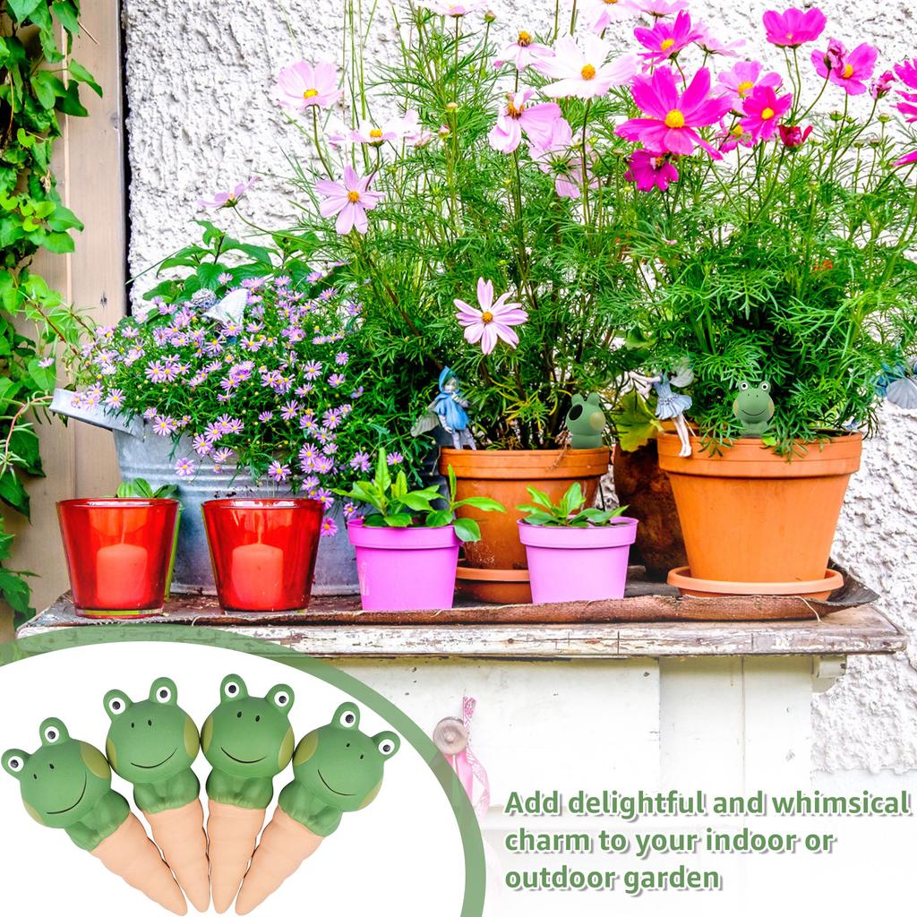 Automatic Potted Plant Watering System Frog Shape Ceramic Irrigation Spikes Efficient Self Watering Planter Insert Plant Waterer