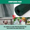 Chicken Wire 39.37x1200in Hexagonal Mesh Poultry Wire Netting PVC-Coated Chicken Coop Rabbit Wire Anti-Rust Metal Garden Netting