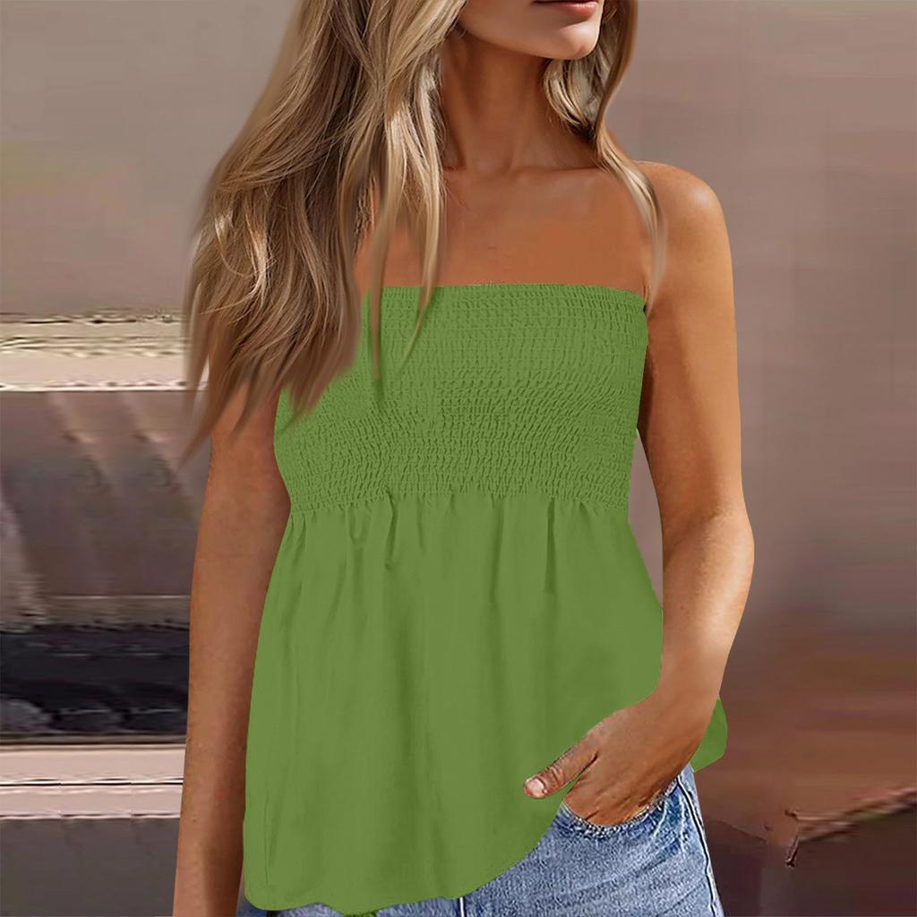 Tube Tops For Women,Cute Sexy Off Shoulder Print Sleeveless T-Shirt