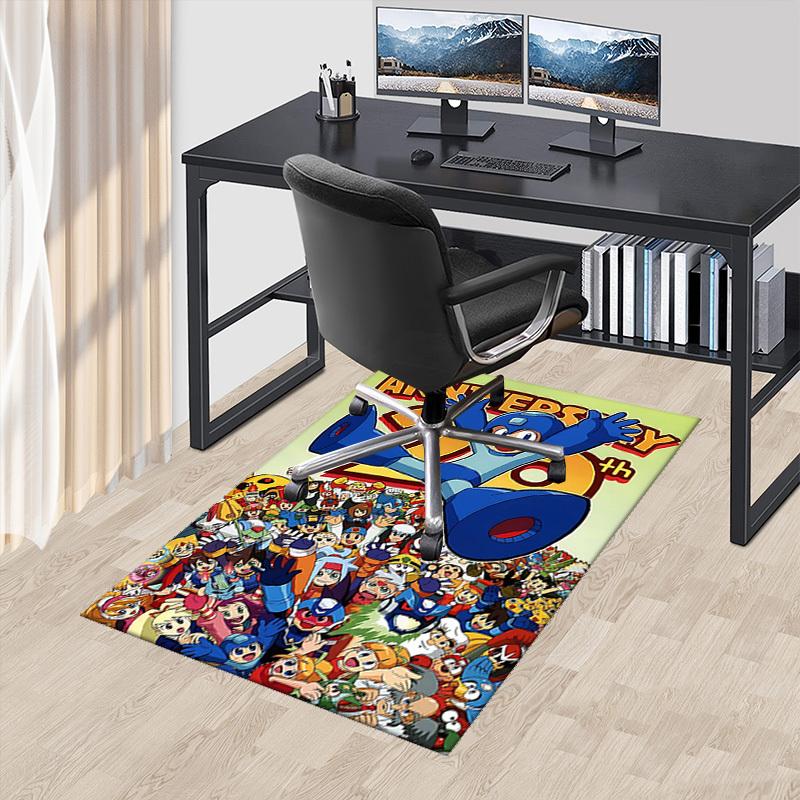 

1pc Mega Man Anniversary 30th Chair Mat - Anime Cartoon Design, Non-Slip Carpet for Office, Home Decor, Living Room, Bedroom, Game Room - Perfect Gift 60cm by 90cm