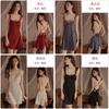 Women Satin Sleepwear Set With Lace Splicing And Bow Detail For Home And Hotel Use