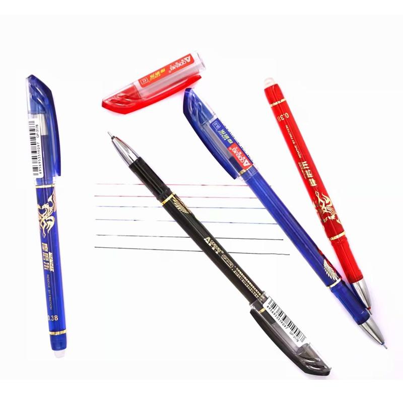 14Pcs/ Lot Erasable Refill Rod Washable Handle Erasable Ballpoint Pen 0.38mm Blue Black Ink School Office Writing Stationery