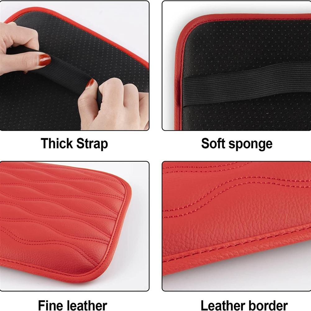Car Center Console Cover PU Leather Center Console Auto Seat Armrests Box Pads With Elastic Strap Car Armrest Cover Protector