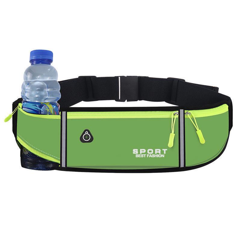 

Water Bottle Fanny Pack: Ultra-Thin, Waterproof Outdoor Sports Bag for Running, Cycling, and Fitness - Fits Phone, For Men & Women Three Pocket Water Bottle фарби люмінесцентні зелений колір