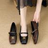 Huiliya Flat Bottom Mary Jane Black Single Shoes Women's Shoes New French Versatile Gentle Small Leather Shoes Women W108-56