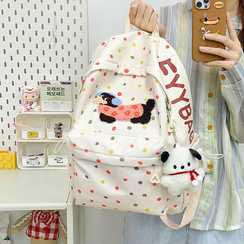 New High-value Schoolbag Ins Niche Female Junior High School Student Cute Puppy Computer Backpack Female Travel Backpack