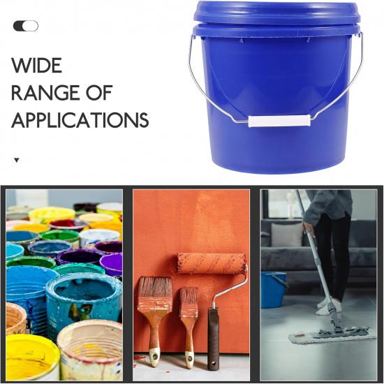 ARTIBETTER Plastic Paint Bucket with Handle and Lid Round Storage Container for Paint Multi-Purpose Use Portable Design for Outdoor Activities