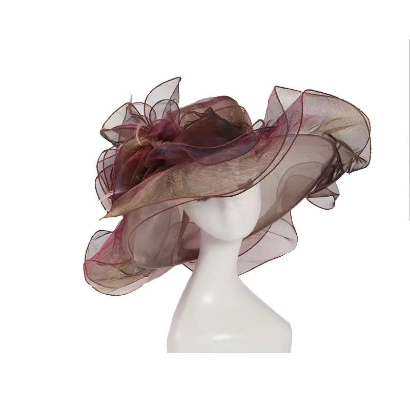 Fashion New Women's Sun Hat Gradient Color Organza Gauze Cap Sun Protection UV Protection