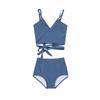 HURUN swimsuit women's new popular Korean ins style split sexy bikini cover belly and show thinness pure desire swimsuit
