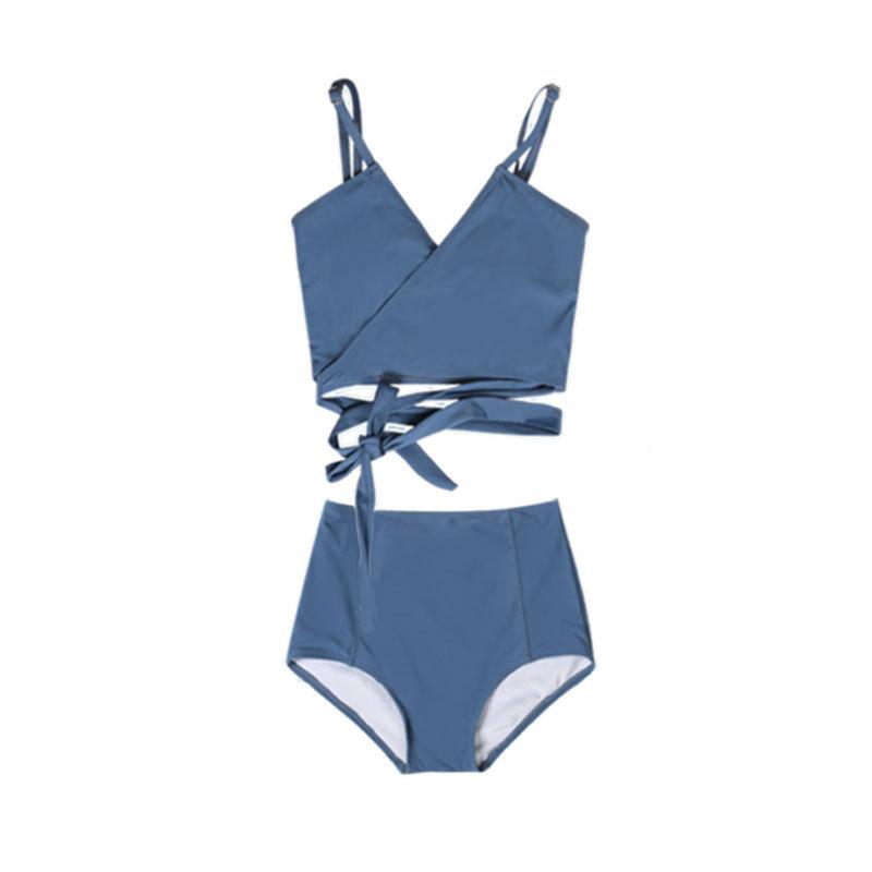 HURUN swimsuit women's new popular Korean ins style split sexy bikini cover belly and show thinness pure desire swimsuit