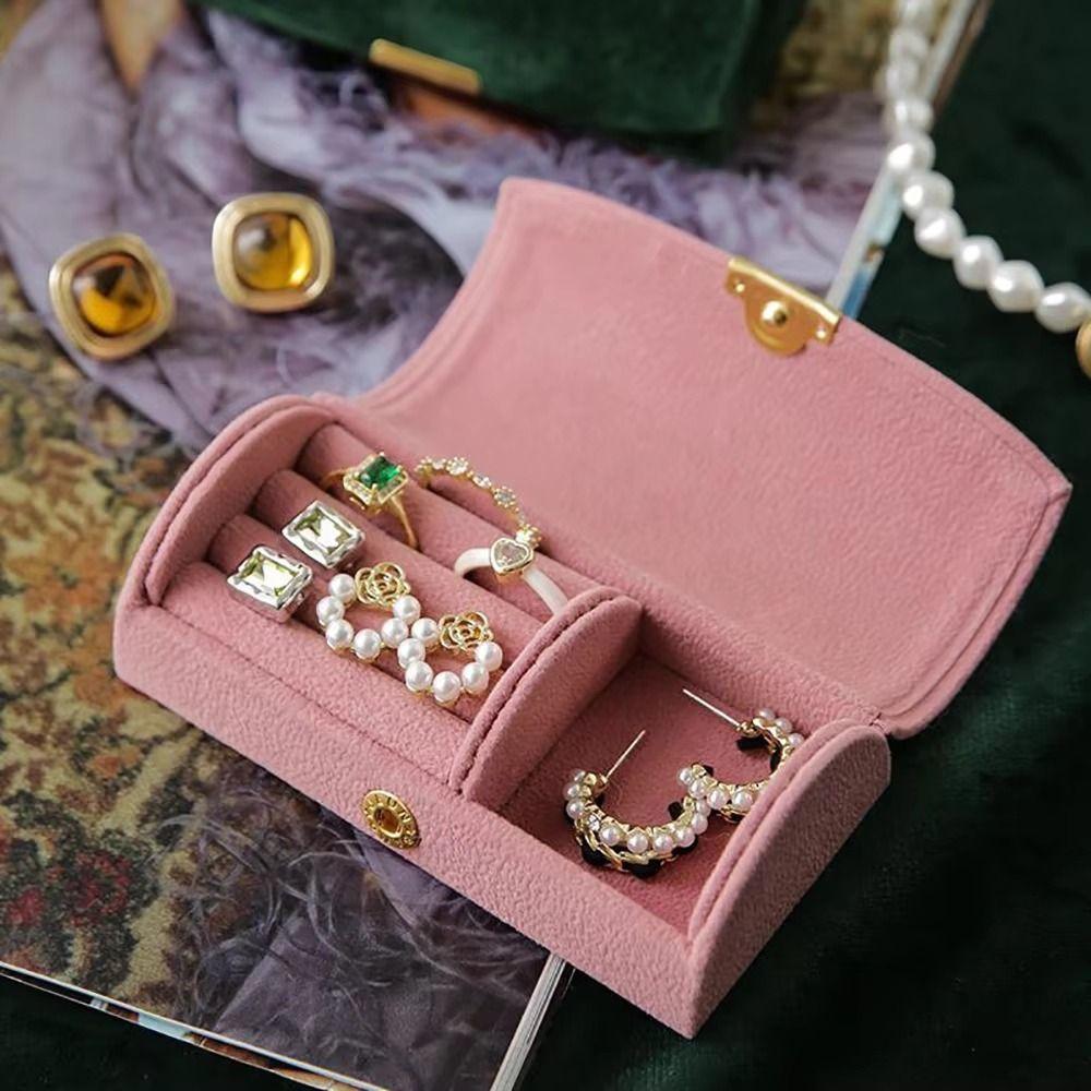 Partitions Arch Face Jewelry Box Solid Color Jewelry Display Holder Travel Earring Organizer Women