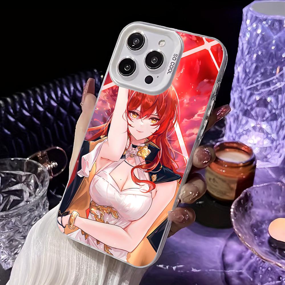 HSR Himeko White Translucent Mobile Phone Case for iPhone 17 16 15 14 13 12 11 X XR XS Air Pro Max Plus Colorful Cover