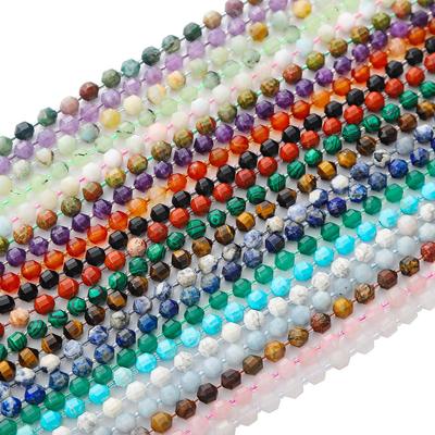8/10mm Facetado Natural Pedra Espaçadores Contas Soltas para DIY Pulseira Colar DIY Jóias Fazendo