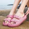 Sandali Zeppa Estivi da Donna Moda Morbide Ciabatte da Spiaggia Nuvola con Doppia Fibbia Nuovi 2025 Comfort Infradito Piatte in EVA