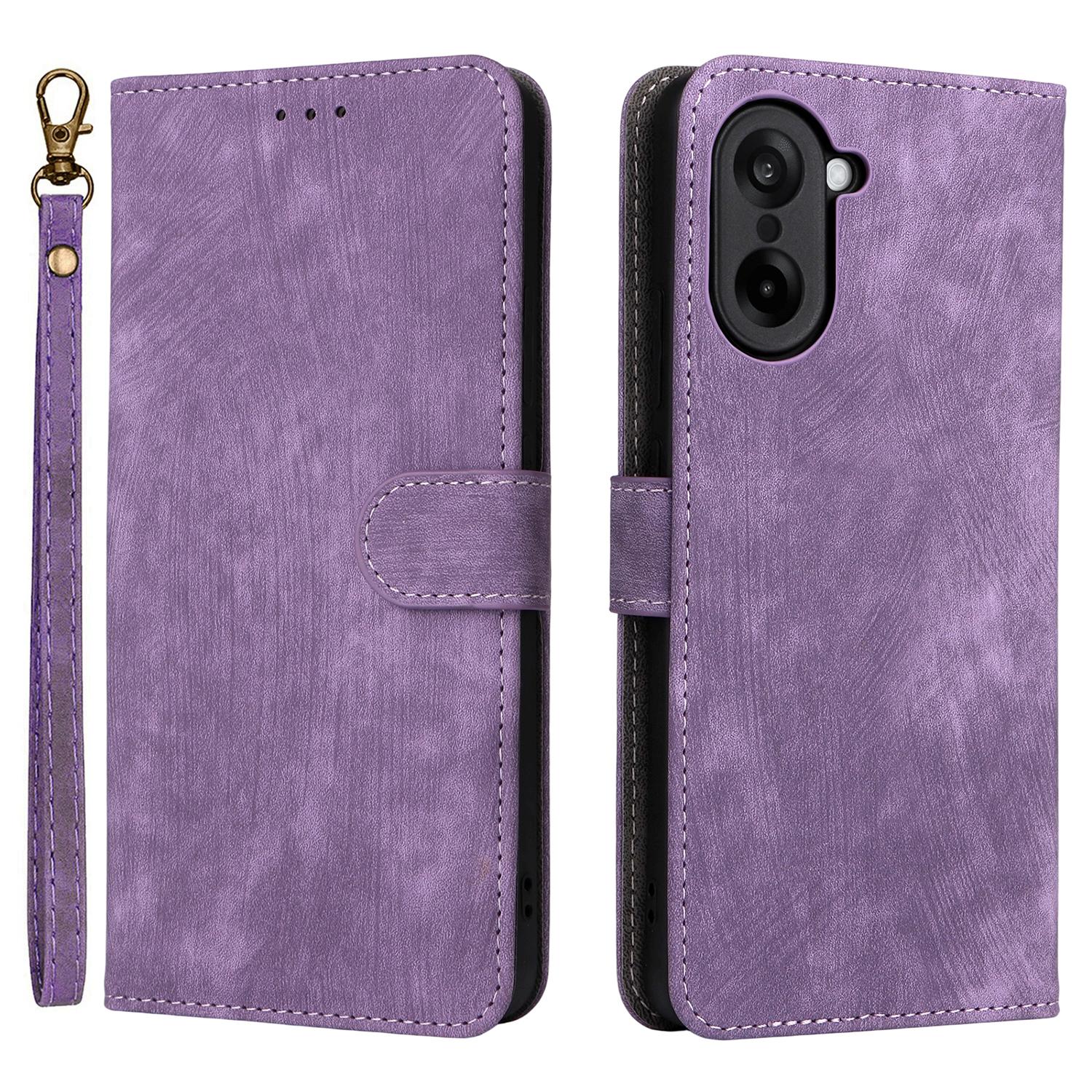 

For OnePlus Nord CE5 5G/Ace 5 Racing 5G Case Wallet RFID Blocking PU Leather Phone Cover Stand with Strap Purple