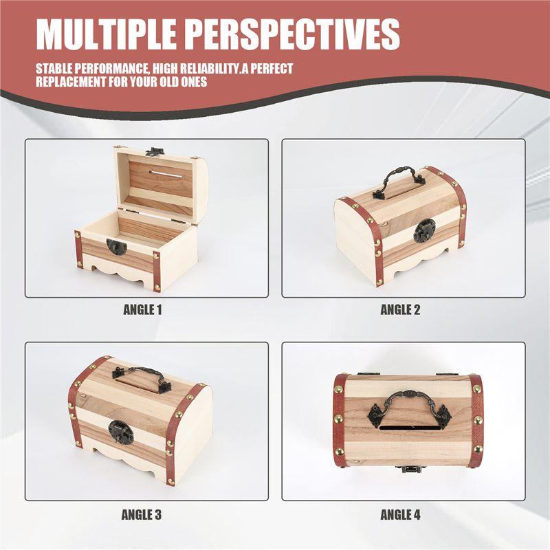M-Modern-1PC Wooden Piggy Bank Safe Money Box Savings With Lock Wood Carving Handmade Coin Storage Box High Quality