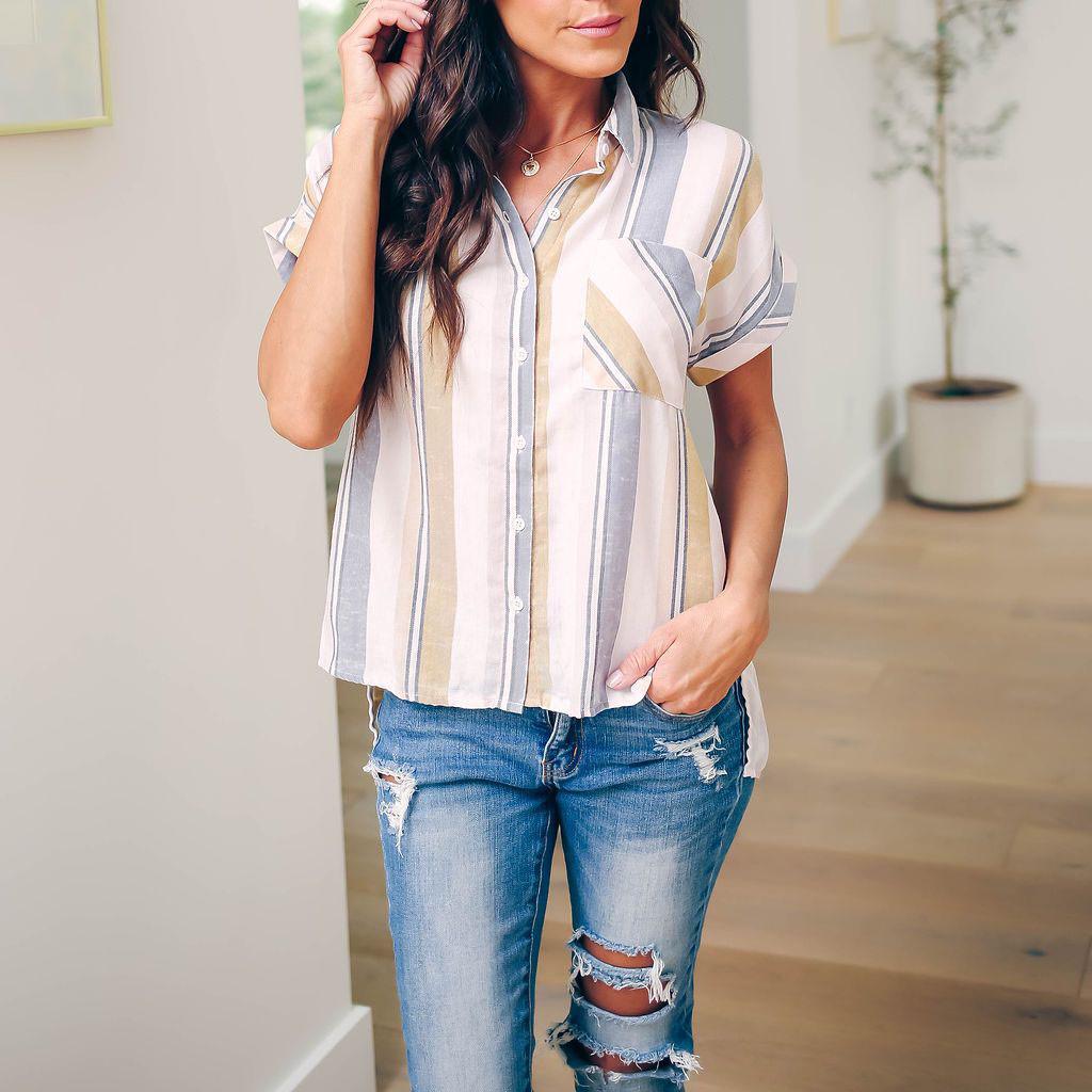 JIAJU--DJ Womens Short Sleeve Stripe Print Fashion Bllouse T-Shirt Blouse Tank Tops JIAJU--DJ Womens Short Sleeve Stripe Print Fashion Bllouse T-Shirt Blouse Tank Tops