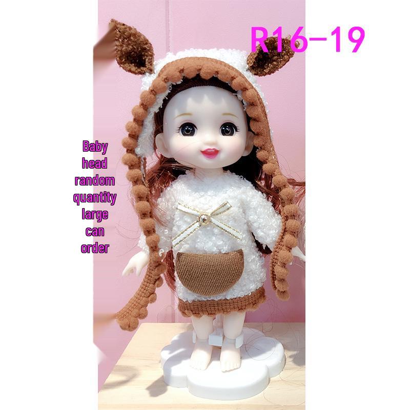 16cm 8-Point BJD Princess Doll with Denim Wedding Dress & Accessories - 6" Dress-Up OB11 Clothes, Tops, and Shorts