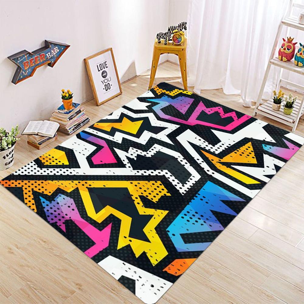 Abstract and Simple Carpet Living Room Bedroom Kitchen Balcony Carpet Non Slip Washable Floor Mat Geometric Lines Home Decor