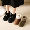 Foreign trade large size thick-bottomed velvet warm fur integrated boots 2024 winter non-slip warm feet one pedal snow boots women