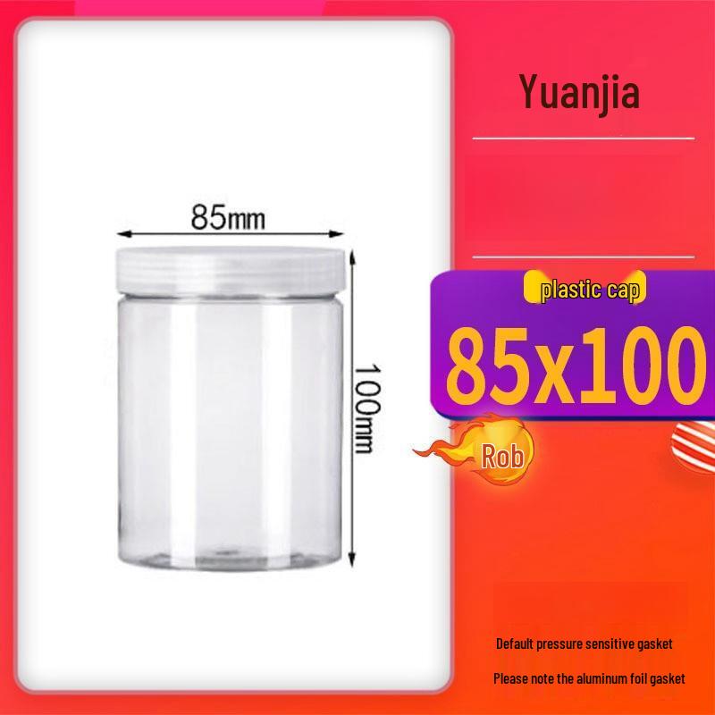 Bocaux hermétiques transparents en PET à large ouverture pour le stockage du thé et des noix